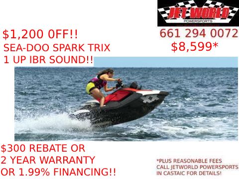 2024 Sea-Doo Spark Trixx 1up iBR + Sound System in Castaic, California