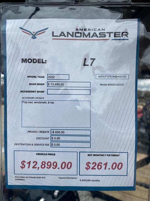 2022 American Landmaster American Landmaster L7 EFI - 4x4 in Tupelo, Mississippi - Photo 5