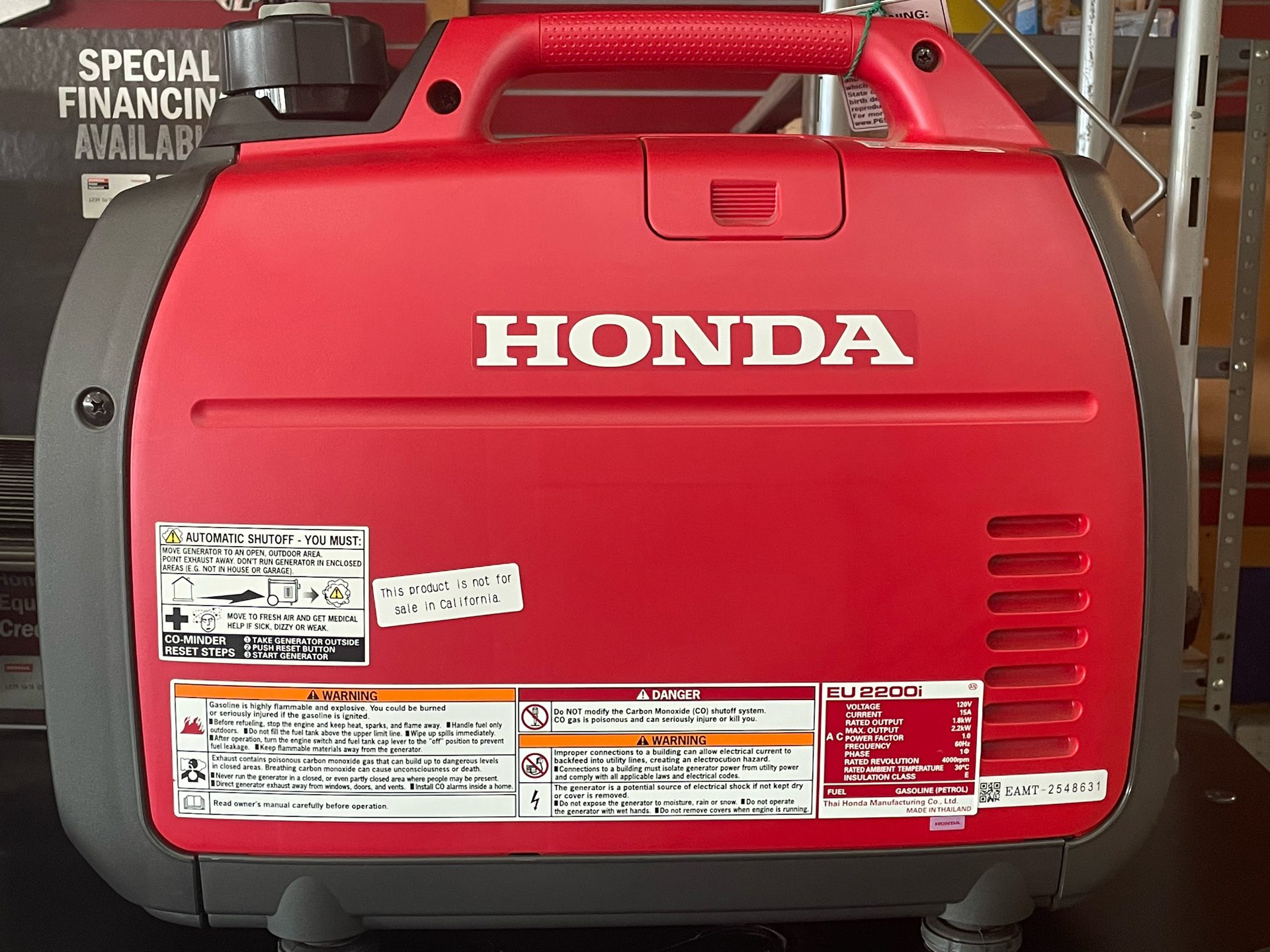 Honda Power Equipment EU2200i Companion with CO-MINDER in Clovis, New Mexico - Photo 3