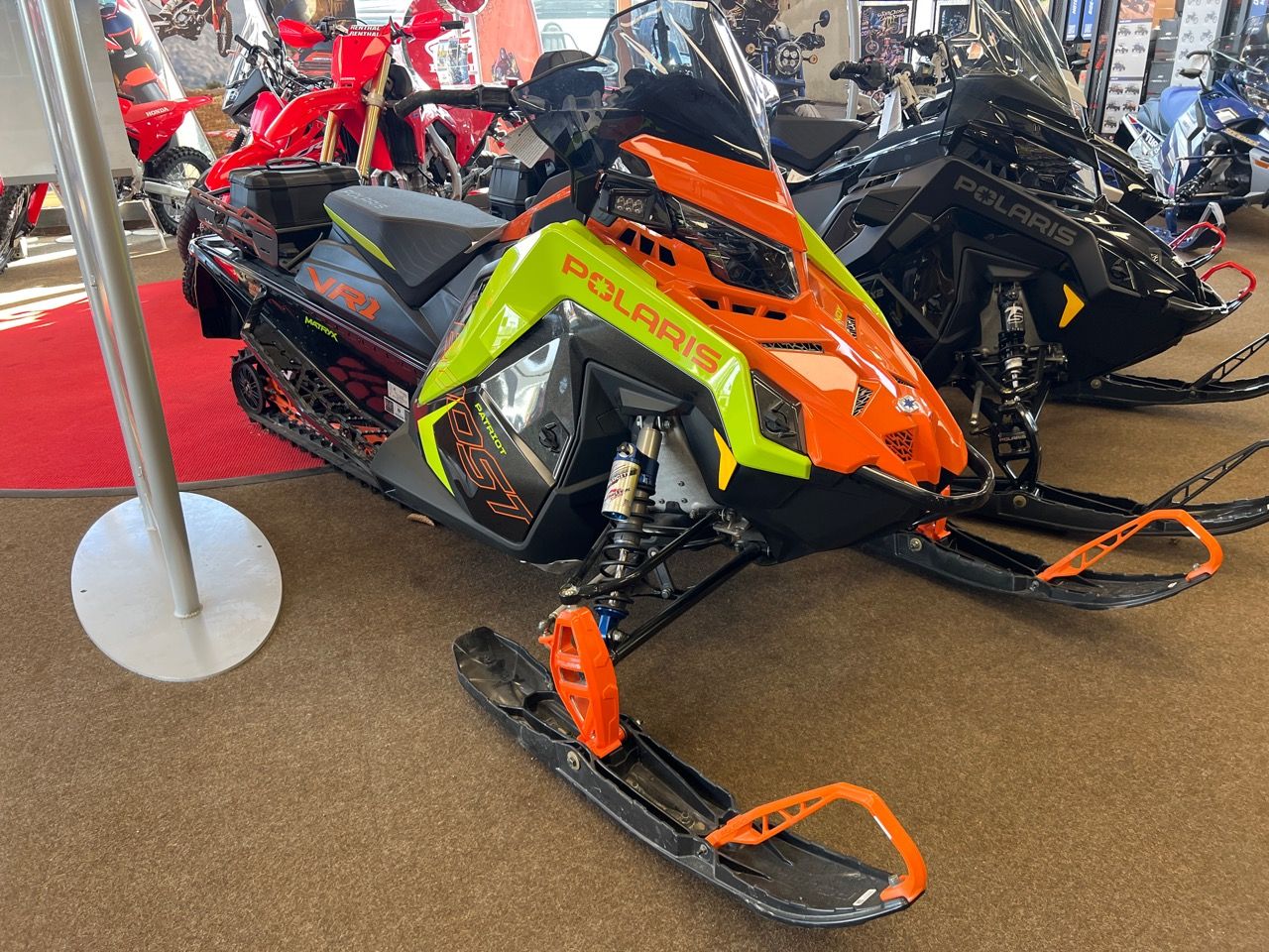 New 2023 Polaris Patriot Boost Indy VR1 137 SC Neon / Orange Burst ...