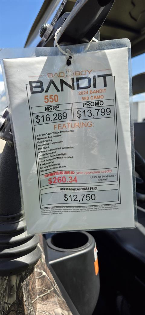 2024 Bad Boy Mowers Bandit 550 in Spartanburg, South Carolina - Photo 6