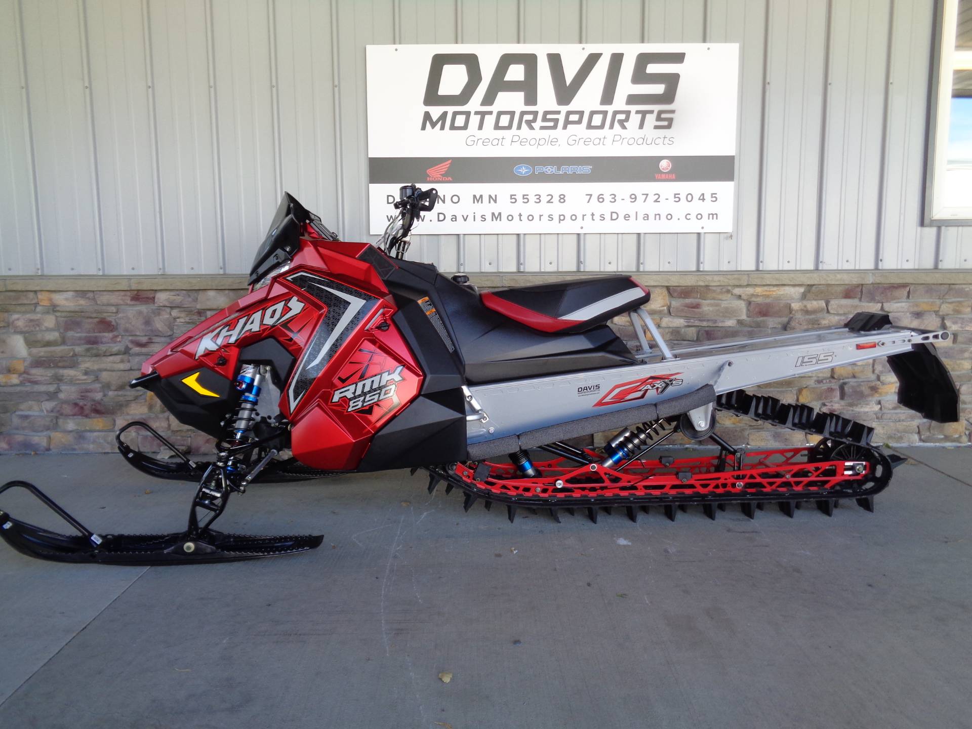 New 21 Polaris 850 Rmk Khaos 155 3 In Factory Choice Snowmobiles In Delano Mn Ps21 103sc Sunset Red Ghost Gray