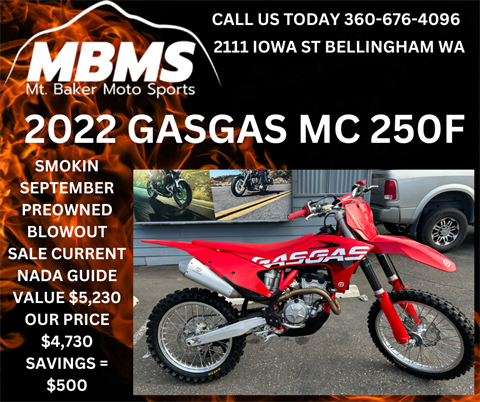 2022 GASGAS MC 250F in Bellingham, Washington - Photo 1