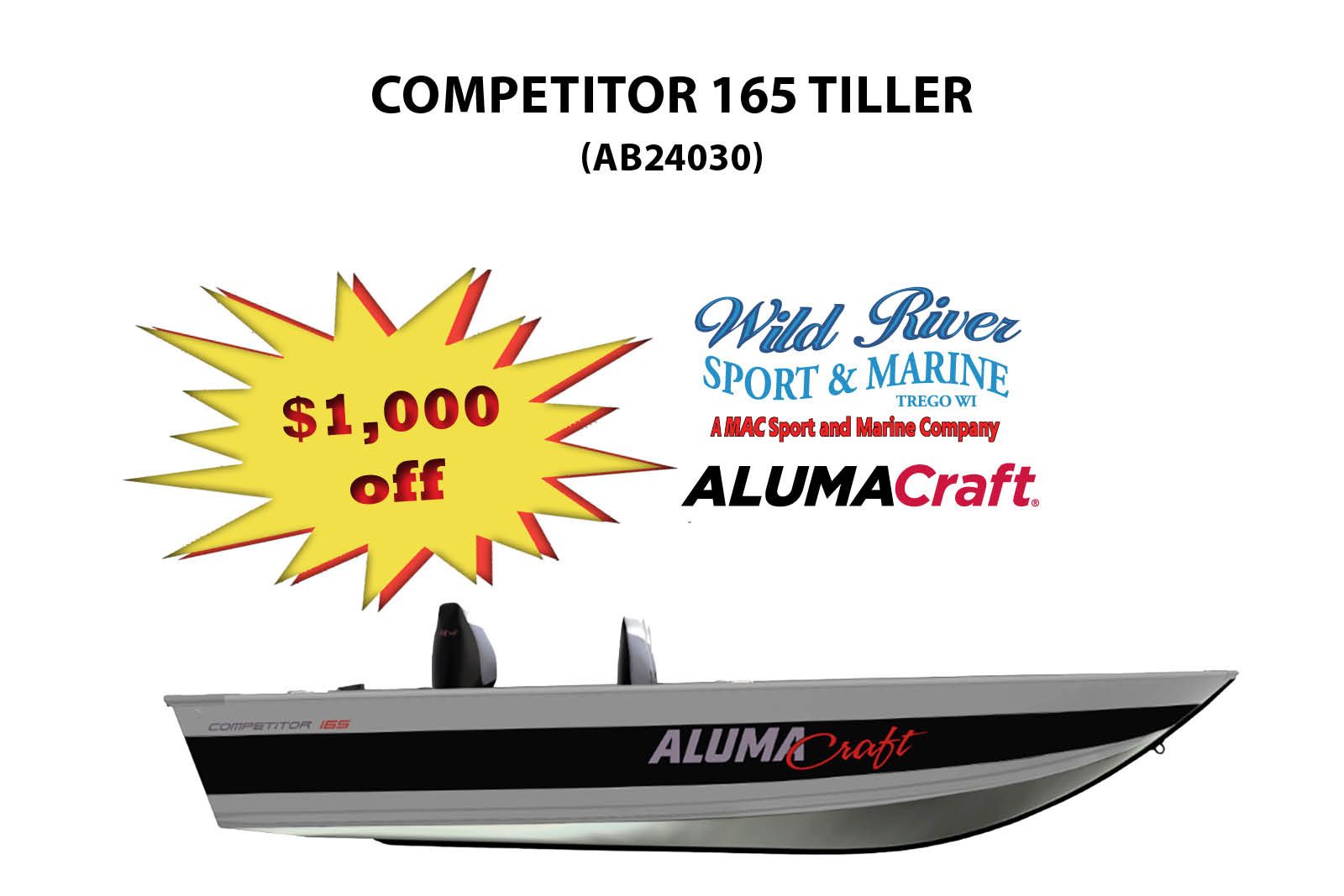 2024 Alumacraft Competitor 165 Tiller in Trego, Wisconsin - Photo 1
