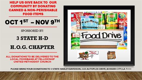 3 State Harley-Davidson H.O.G. Chapter Food Drive