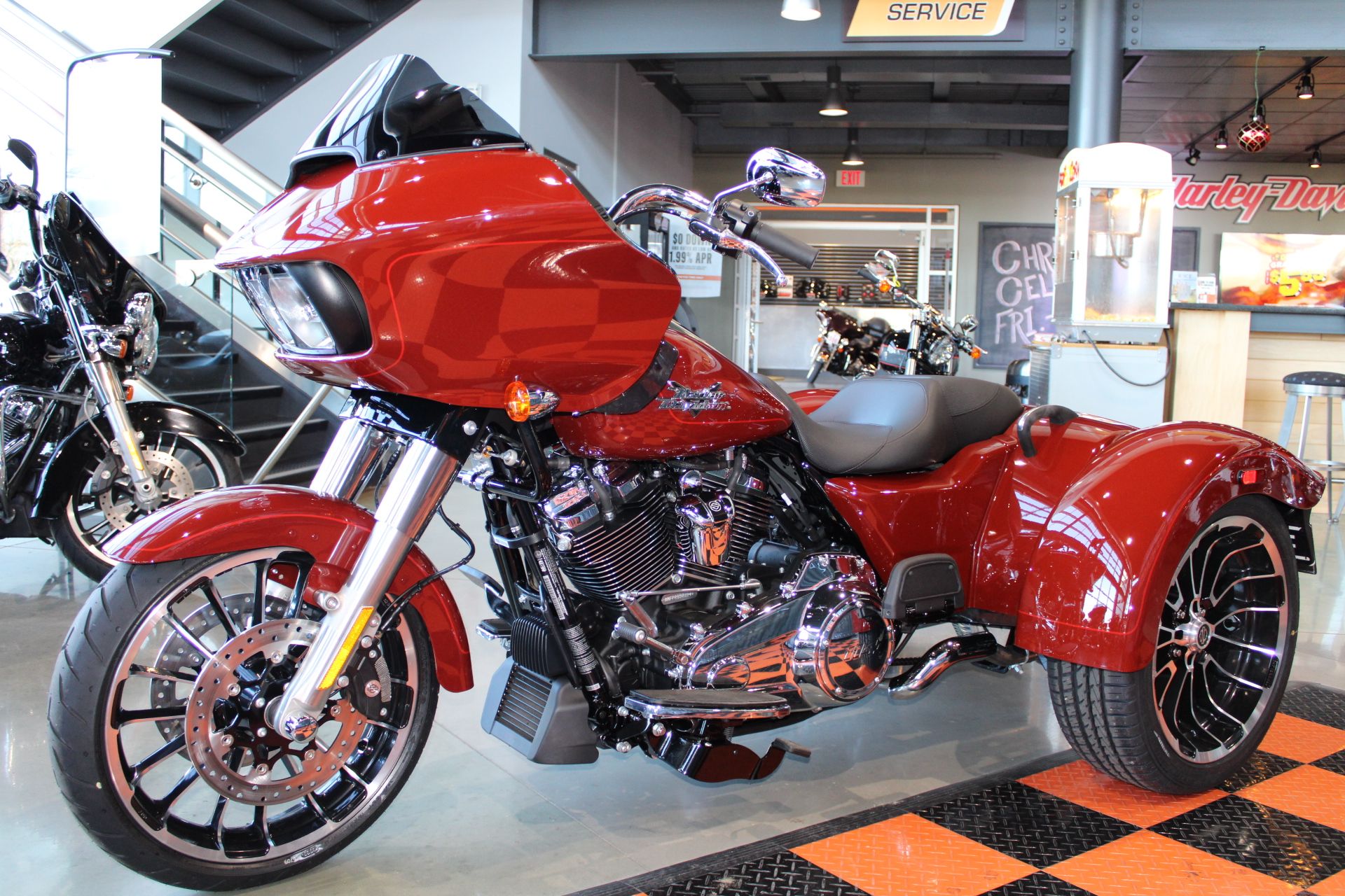 New 2024 HarleyDavidson Road Glide® 3 Red Rock (Chrome Finish) Motorcycles For Sale in Joliet