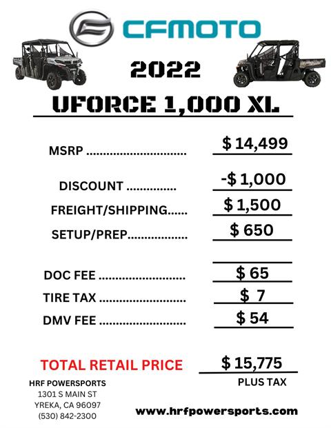 2022 CFMOTO UForce 1000 XL in Yreka, California - Photo 8