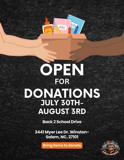 Back to School Donations Open