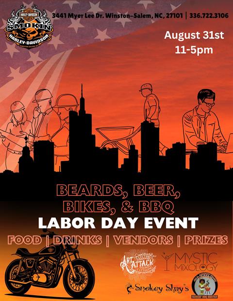 Beards, Beer, Bike, & BBQ: LABOR DAY EVENT