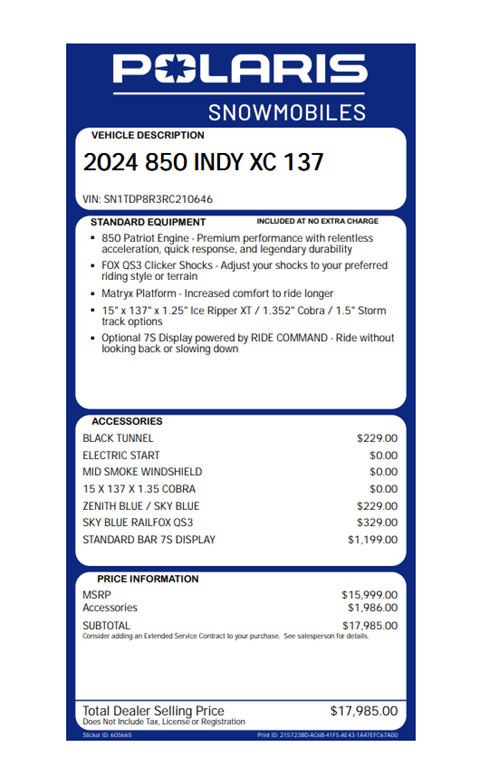 2024 Polaris 850 Indy XC 137 ES in Vernon, Connecticut - Photo 2