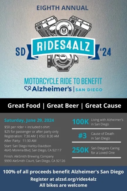ALZHEIMER’S CHARITY RIDE WITH TEAM SD CREW