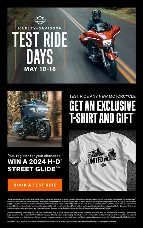 Test Ride Days - Come Test Ride Your Next Harley®!