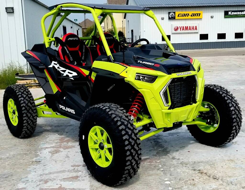 New 2021 Polaris RZR Turbo S Lifted Lime LE Utility Vehicles in