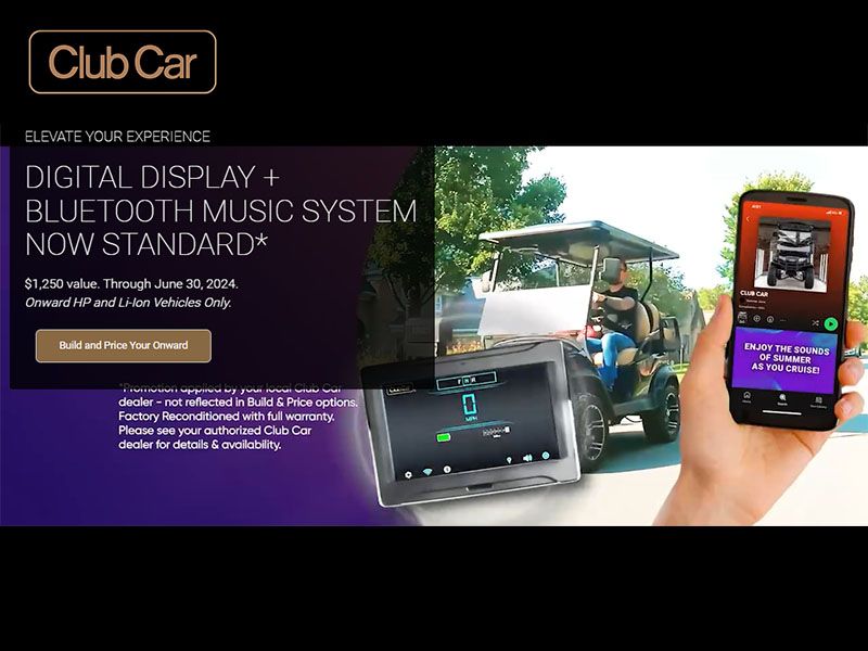 Club car - Elevate Your Experience - Digital Display + Bluetooth Music System Now Standard