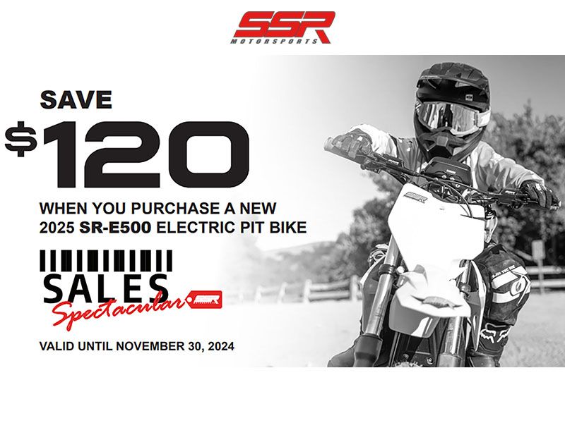 SSR Motorsports - Save $120 When You Purchase a New 2025 SR-E500 Electric Pit Bike