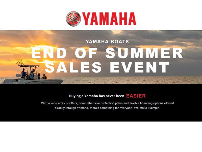Yamaha Motor Corp., USA Yamaha - End of Summer Sales Event - Boats