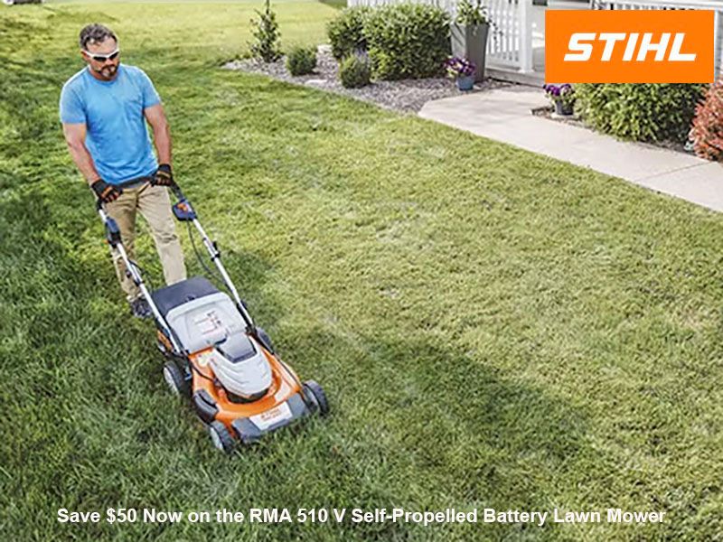 Stihl - Save $50 Now on the RMA 510 V Self-Propelled Battery Lawn Mower