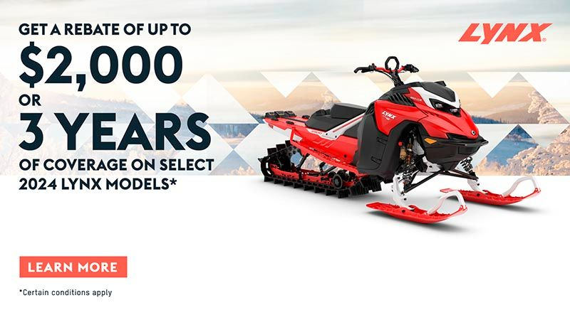 LYNX - Get rebates up to $2,000 or 3 years of coverage on select 2024 Lynx models