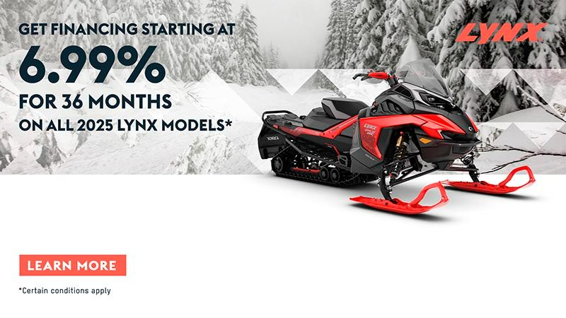 LYNX - Get financing starting at 6.99% for 36 months on all 2025 Ski-Doo and Lynx models