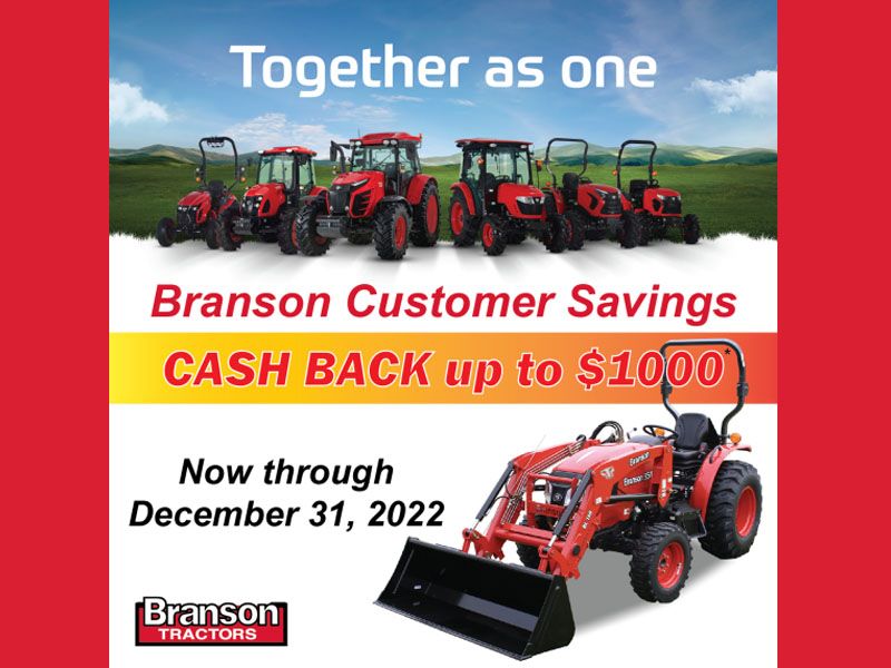 Branson Tractors - Together as one Branson Customer Savings