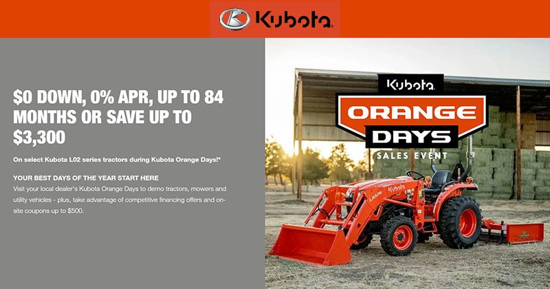 Kubota - Orange Days Sales Event