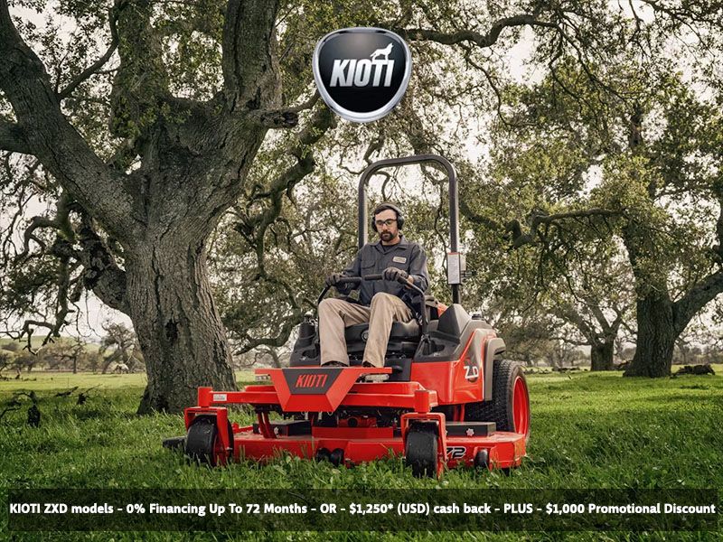 Kioti - KIOTI ZXD models – 0% Financing Up To 72 Months* - OR - $1,250* (USD) Cash Back - PLUS - $1,000 Promotional Discount* That Can Be Combined With 0% Financing.