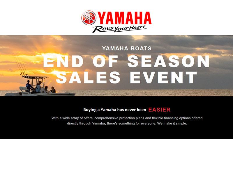 Yamaha - End of Season Sales Event - Boats | Promotion at Rice's Rapid ...