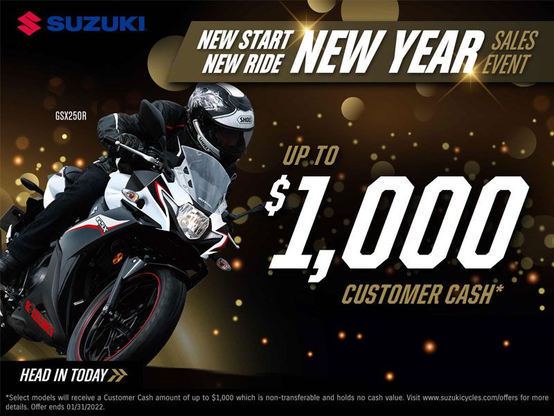 Suzuki Motor of America Inc. - New Start New Ride New Year Sales Event