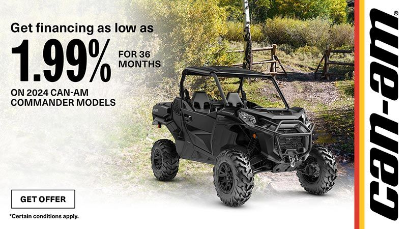 Can-Am - Financing as low as 1.99% for 36-months on select 2024-2023 Commander Models