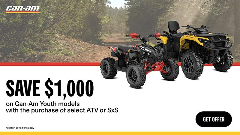 Can-Am - Buy an adult off-road vehicle and get up to $1,000 off a youth vehicle