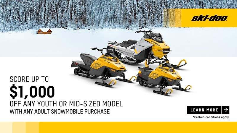 Ski-Doo - Buy an adult snowmobile or off-road vehicle and get up to $1,000 off a youth vehicle