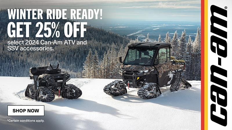 Can-Am - Ride Ready-Receive 25% off select Can-Am ATV & SSV Accessories