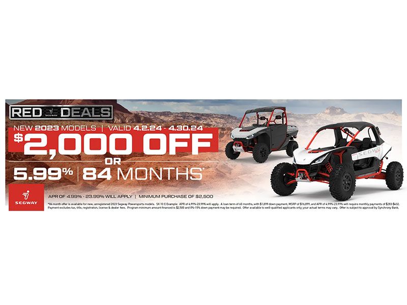 Segway Powersports - Red Deals - New 2023 Models - $2,000 Off or 5.99% 84 Months*