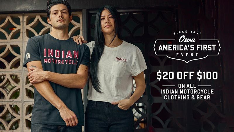 Indian Motorcycle - $20 Off $100 All Indian Motorcycle Apparel