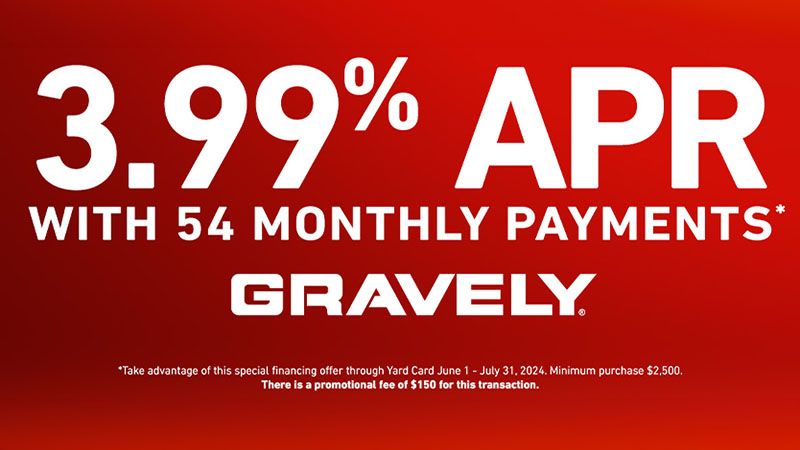 Gravely USA - 3.99% APR with 54 Monthly Payments