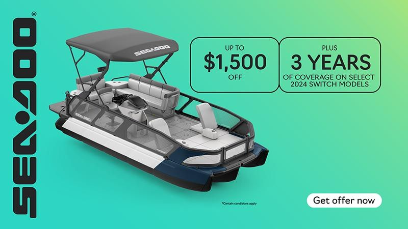 Sea-Doo - Get rebates up to $1,500 and 3 years of coverage on select 2024 Sea-Doo Switch models