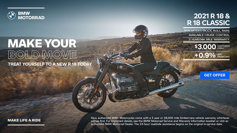  BMW - 2021 R 18 and R 18 Classic with 0.9% APR financing + $3,000 Customer Cash