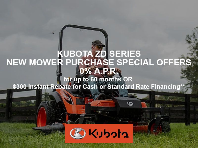 Kubota - ZD Series - New Mower Purchase Special Offers