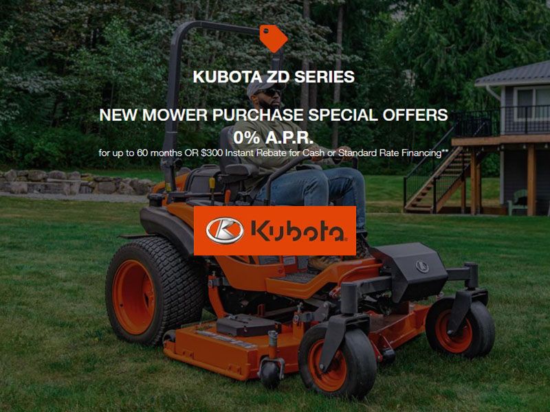 Kubota - ZD Series - New Mower Purchase Special Offers