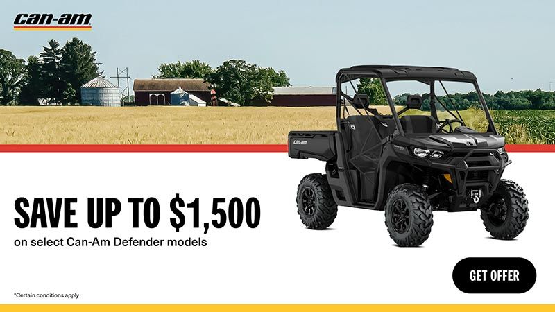 Can-Am -  Get rebates up to $1,500 on 2024 Can-Am Defender models