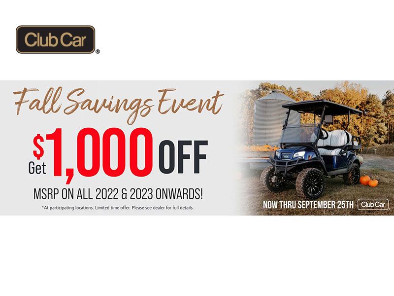Club Car - $1000 Fall Savings Event