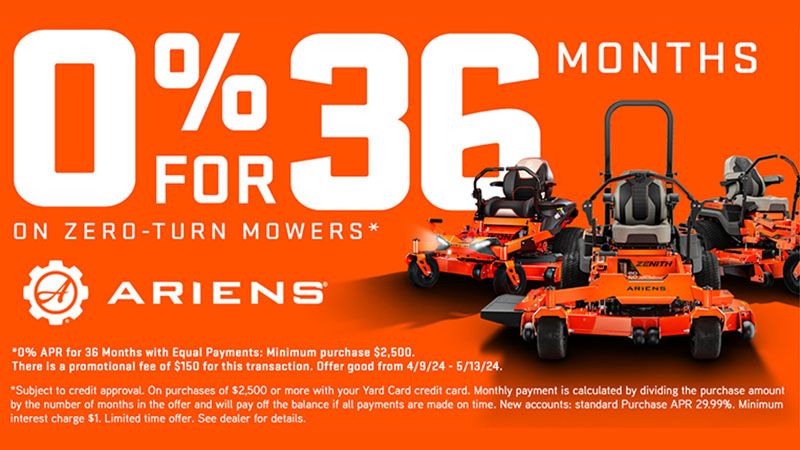 Ariens USA - 0% APR for 36 Months with Equal Payments