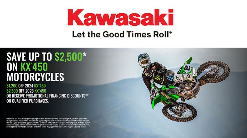 Kawasaki - Save Up To $2,500 On KX 450 Motorcycles