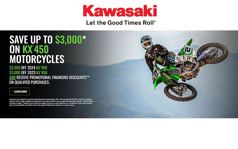 Kawasaki - Save Up To $3,000 On KX 450 Motorcycles