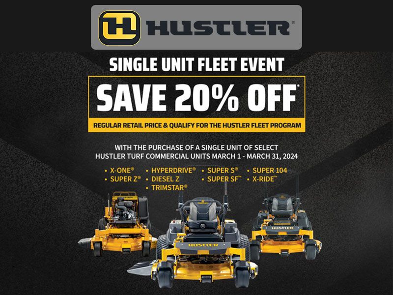 Hustler Turf Equipment - How to save 20%