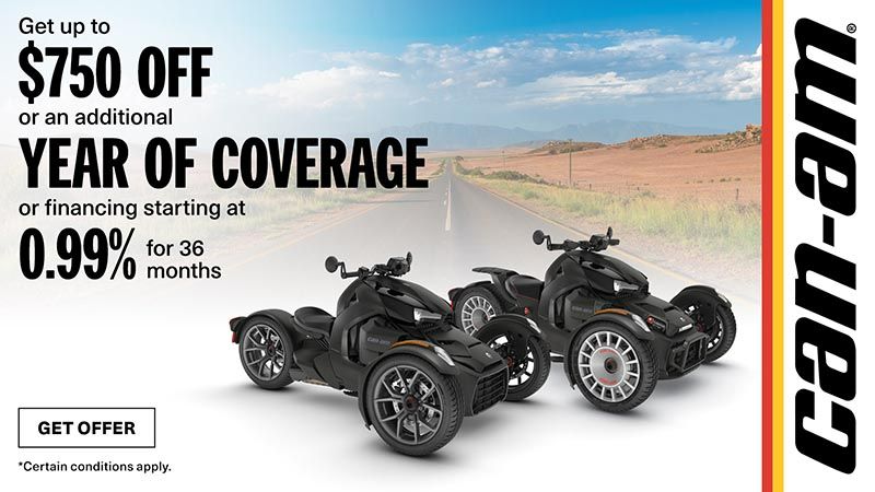 Can-Am - Get up to $750 off or an additional year of coverage or financing starting at 0.99% for 36-months