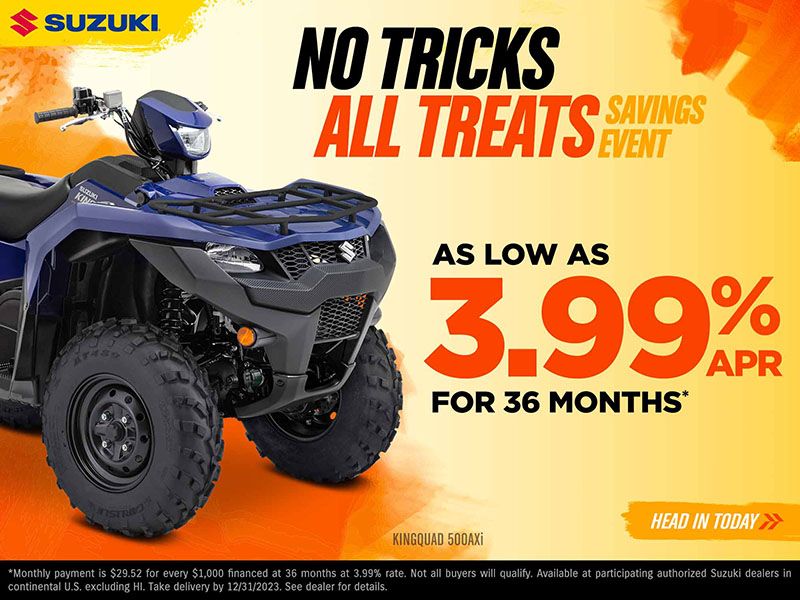 Suzuki Motor of America Inc. Suzuki - No Tricks All Treats Saving Event
