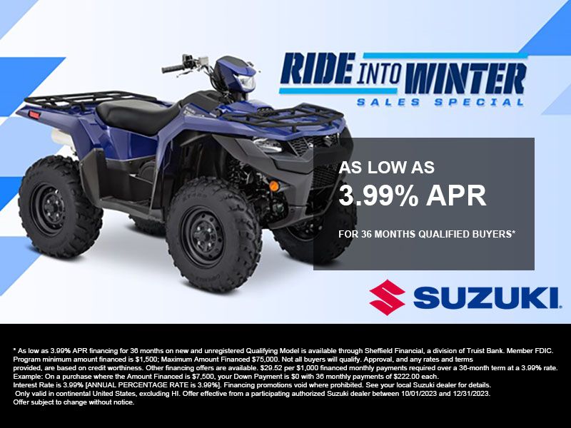 Suzuki Motor of America Inc. Suzuki - Ride Into Winter Sales Special