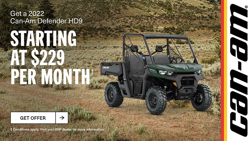 Can-Am - Get A 2022 Can-Am Defender HD 9 Starting At $229 Per Month