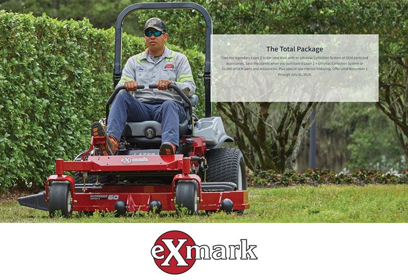 Exmark - The Total Package: Save Thousands When You Purchase a Lazer Z + UltraVac Collection System or $2,000 of Exmark Original Parts & Accessories
